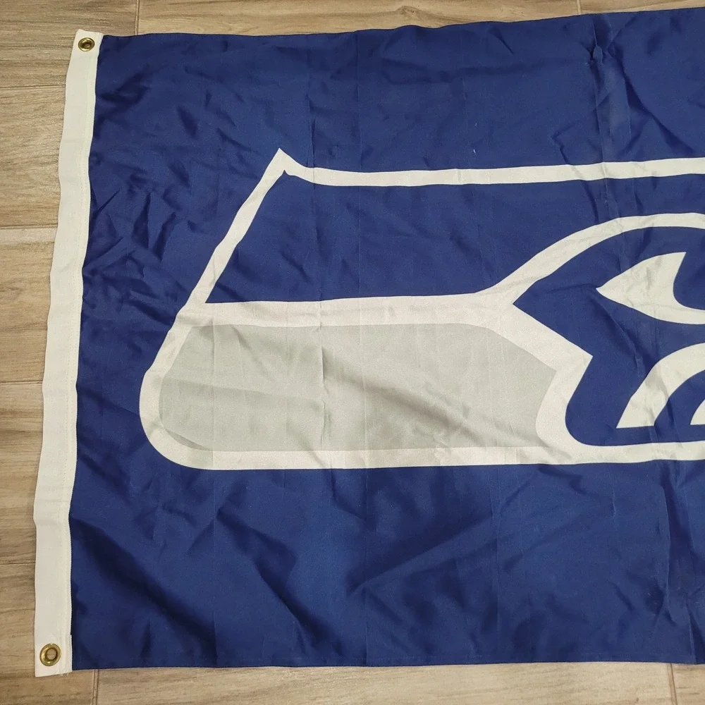 Seattle Seahawks Flag NFL Football Team Logo Banner Navy Blue 3x5 ft Fan Cave